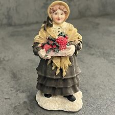 VTG 1994 Mervyn's Village Square Woman selling fruit Figurine Holiday Christmas picture