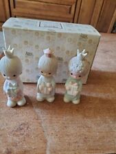 Precious Moments Wee Three Kings Figurines 1980 Nativity Wisemen (E-5635) & Box picture