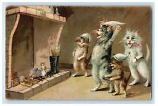 c1910's Boulanger Cats Party Hat Dutch Sandals Tuck's Posted Antique Postcard picture