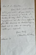 Author and Hymn Writer Dr. Chandler Robbins Autograph Letter picture