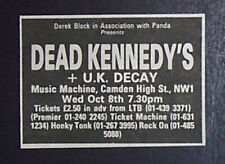 Dead Kennedys Fresh Fruit for Rotting Vegetables Tour 1980 Small Concert Ad picture