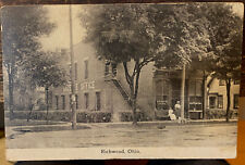 Postcard Gazette Office Richwood, Union Co, OH Street View 1913 to Whitehead OLD picture