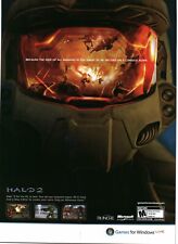 2007 PRINT AD - HALO 2 PC GAME AD - MASTER CHIEF FACE - WINDOWS PC GAME AD ONLY picture