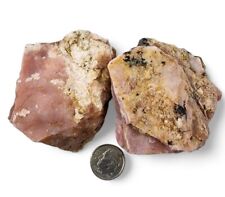 Pink Opal Rough Stones from Peru 134 grams. 2 Piece Lot picture