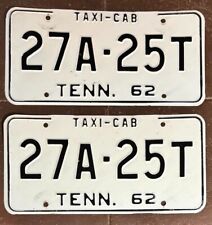 Tennessee 1962 HAMBLEN COUNTY TAXI-CAB License Plate PAIR # 27A-25T picture