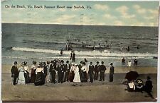 Well Dressed People on Beach Summer Resort Norfolk Virginia Postcard picture
