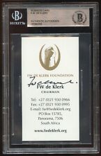 F. W. De Klerk signed autograph Former President South Afrika Business Card BAS picture