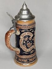 Vintage Olympia Beer Good Luck Horse Shoe Tumwater GERZIT German Lidded Stein picture