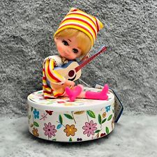 Vint Charming Hidden Jewelry Box Musical Pixie Japan VIDEO Guitar Girl picture