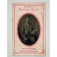 Boston Picture Tent Antique Tintype Photograph Man Seated picture