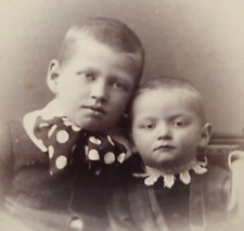 Antique Cabinet Card Photograph Two Sweet Victorian Boys 1890s picture