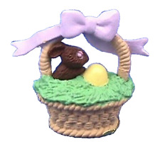 Hallmark MERRY MINIATURES Easter Vintage BASKET 1993 Chocolate BUNNY Egg NEW picture