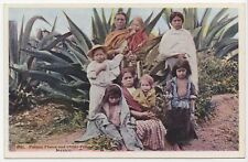 Women and Children Among Pulque Palms Mexico Lithograph Unposted Postcard picture