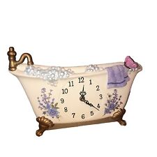 Collections Etc Lavender Clawfoot Bathtub Wall Clock Purple WALL CLOCK picture