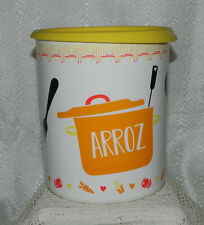Tupperware Arroz Rice One Touch Canister Yellow Seal 12 Cup Easy Open (C) New picture