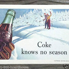 Vintage Original 1947 COCA-COLA  COKE SODA SNOW Skiing Advertising Blotter NOS picture
