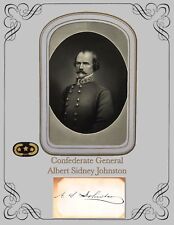 Civil War General Albert Sidney Johnston, Portrait & Autograph Card picture
