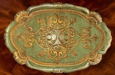 Vintage Italian Florentine Gold and Giltwood Tray 22x15 Tole picture