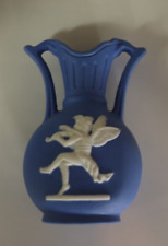 Vintage Mini Blue & White Wedgewood Style Vase - No marking  picture