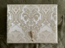 Rare Vintage 90s Victoria's Secret Silk Brocade Box with Tassel, Ivory Beige picture