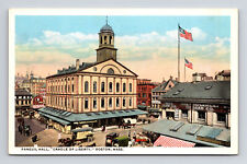 1916 Postcard Boston MA Massachusetts Faneuil Hall Cradle Liberty Horse Carriage picture