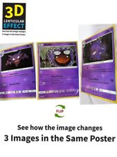 Pokémon-Gastly,Haunter,Gengar-3D Poster 3D Lenticular Flip Effect,3 In One picture