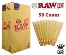 Authentic RAW Classic King Size W/Filter Tip Pre-Rolled Cones 50 Pack picture