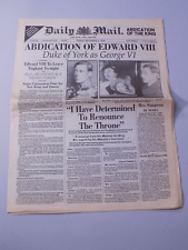 Daily Mail December 11 1936 Newspaper Abdication of the King Edward VIII REPRINT picture