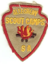 Allegheny Scout Camps Arrowhead, DarkYellow Letters/White Cloth Back Threadbreak picture