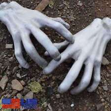 Plastic Skeleton Hand Fake Scary Human Hands Haunted Halloween House Decoration picture