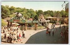 HERSHEY PARK PA LOST RIVER AMUSEMENT RIDE DESTROYED 1972 ROLLER COASTER POSTCARD picture