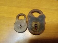 Vintage Padlocks Lot Of 2 No Keys Eagle Lock Rare Unique Htf USA Made Very Old picture