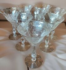 8 Cambridge Cut Glass Achilles Sherbet Champagne Vintage Stemware Crystal picture