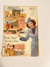 VINTAGE 1950's TWA TRANS WORLD AIRLINES WELCOME ABOARD SLEEVE Folder picture