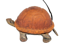 Amber Glass Tortoise Shell Turtle Lamp Accent Night Light Electric (Glass Metal) picture