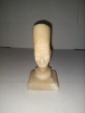 VINTAGE EGYPTIAN REVIVAL ALABASTYER / MARBLE BUST OF NEFERTITI STATUETTE picture