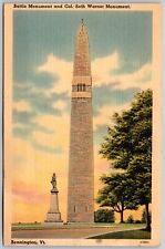 Vtg Bennington Vermont VT Col. Seth Warner & Battle Monument 1930s View Postcard picture