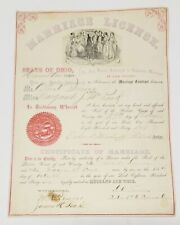 Original 1866 Marriage License Albert Irwin & Margaret McPeak Hamilton Cnty Ohio picture