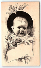 c1880 CUTE BABY BLANK ADVERTISING VICTORIAN TRADE CARD P1744 picture