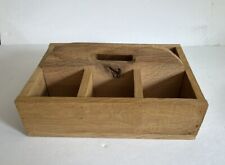 Vintage Handmade Crate/Caddy For Milk, Utensils, Jars, Etc - 6 Openings picture