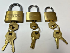 3x Small Metal Padlock Mini Brass Tiny Box Travel Locks 3 Key ea 30/25/20mm picture