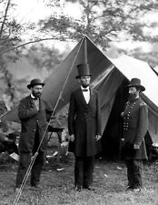 1863 Civil War President Lincoln, Antietam Vintage Photograph 8.5