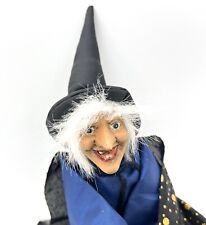 GANZ Shelf Sitter Halloween Witch Blue Dress Ceramic Head Hands Feet 12