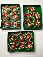 Lot of 17 Vintage Pier 1 Christmas Pixie Elf Sitting Bamboo Ornament Felt Wood picture