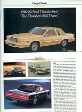 1980 1981 1982 FORD THUNDERBIRD 3 pg Article picture