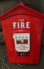 Vintage RANDIX FB-911 Fire Alarm Box Push Button Telephone Red Landline WORKS picture