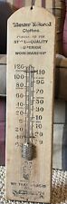 Vintage 1910s Straus bros Thermometer Clothes Sign Original Sign Wooden Rare picture