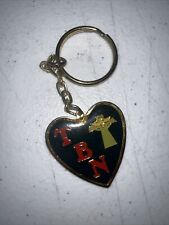 Trinity Broadcasting Network  TBN  Vintage Heart Shape Gold Metal  Keychain picture