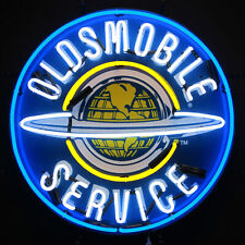 OLDSMOBILE SERVICE NEON SIGN WITH BACKING picture