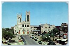 c1950's First Methodist Church Fifth Street Cars Forth Worth Texas TX Postcard picture